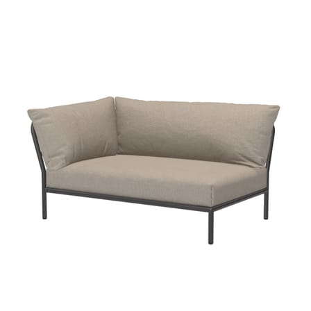 Canapé de jardin modulable Level 2 tissu beige / Dossier extra moelleux - Angle gauche - L 139 x P 92,5 cm - Houe