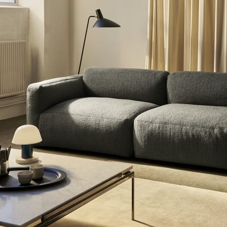 Canapé droit Develius A tissu vert / 3 places - L 220 cm - &tradition