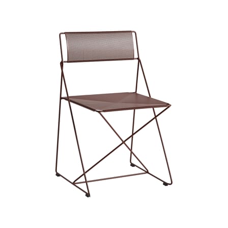 Chaise empilable X-Line OUTDOOR métal rouge / Réédition 1977 - Acier perforé - Hay