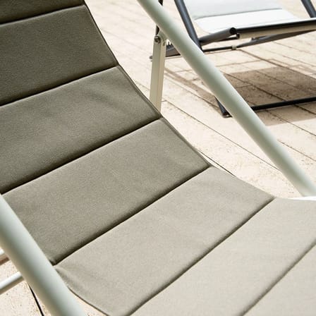 Chaise longue pliable inclinable Luce tissu blanc / Légèrement rembourré - Unopiu