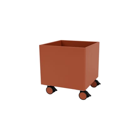 Coffre à roulettes Colour Box I bois orange / 35,4 x 35,4 x H 37,8 cm - MONTANA
