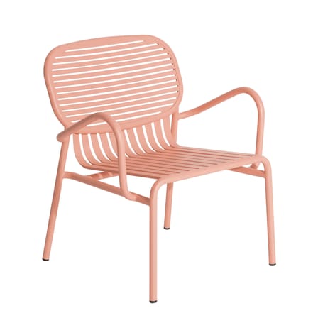 Fauteuil bas Week-End métal rose / Empilable - Aluminium - Petite Friture