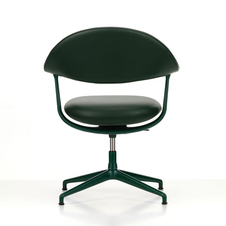 Fauteuil pivotant Mynt Soft cuir vert / Assise & dossier rembourrés - Vitra