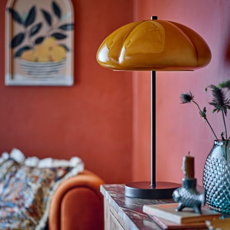 Lampe de table Kinoko verre orange - Bloomingville