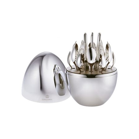 Ménagère Mood Easy métal / 24 couverts dans écrin (6 personnes) - Ø 18,6 x H 27 cm - Christofle