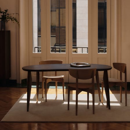 Ovaler Tisch Feve holz braun / Schreibtisch - 160 x 86 cm / Schublade herausnehmbar - Ferm Living