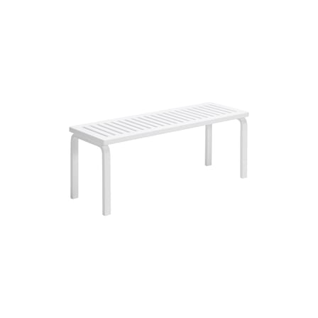 Panchina 153A legno bianco / L 112,5 cm - Alvar Aalto, 1945 / Seduta a doghe - ARTEK