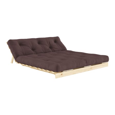 Schlafcouch Roots holz braun / B 160 cm - 3 Positionen / Struktur Pinie Klare Kiefer - KARUP