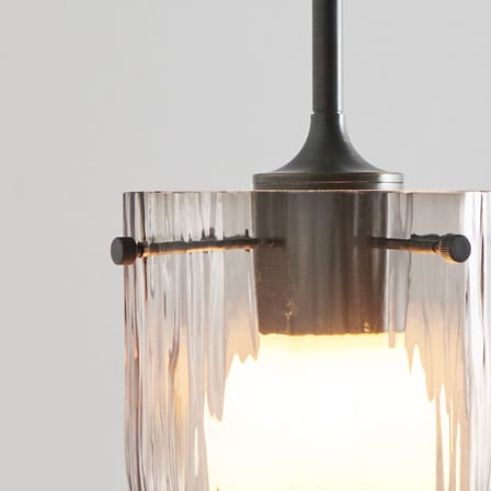 Suspension Seine verre gris / Soufflé bouche - Ø 16 x H 18 cm - Gubi