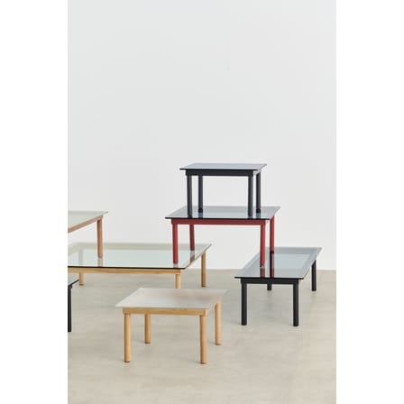 Table basse Kofi verre bois naturel / 60 x 60 cm - Hay