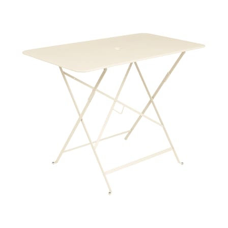Table pliante Bistro métal beige / 97 x 57 cm - 4 personnes - Trou parasol - Fermob