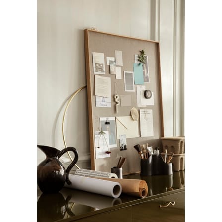 Tableau mémo Scenery bois naturel / L 75 x H 100 cm - Chêne & liège recouvert de tissu - Ferm Living
