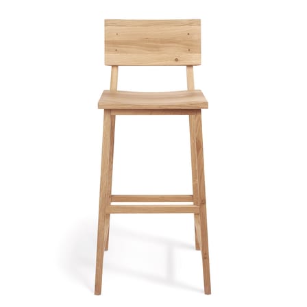 Tabouret de bar N4 bois naturel / H 80 cm - Chêne massif - Ethnicraft