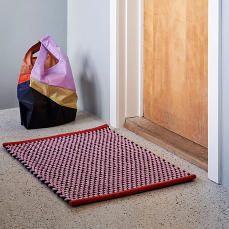 Teppich  textil rosa / Jute & Wolle - 50 x 70 cm - Hay