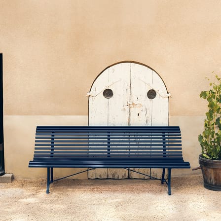 Banc avec dossier Louisiane métal jaune / L 200 cm - Fermob