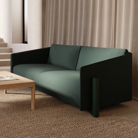 Canapé droit Timber tissu vert / 3 places - L 200 cm - KANN DESIGN