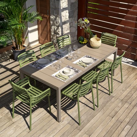 Lot de 6 chaises empilables Doga Bistrot vert - NARDI