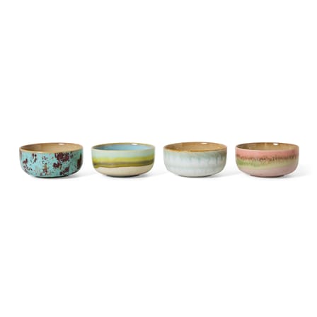 Coupelle 70s ceramics céramique multicolore / Set de 4 - Ø 12,5 x H 6 cm / 40 cl - HK LIVING