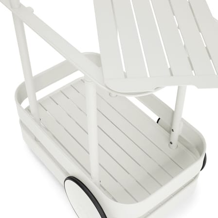 Desserte Jolly Trolley métal gris / Lampe sans fil recharge USB - 78 x 55 x H 200 cm - Fatboy
