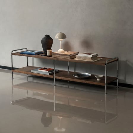Étagère Alima NDS4 noyer / L 162 x P 38 x H 42 cm - &tradition