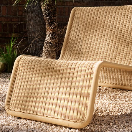 Fauteuil bas P3 OUTDOOR / Rotin synthétique tressé main - Réédition 1964 - Gubi