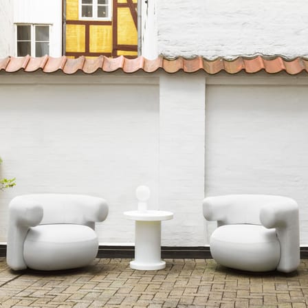 Fauteuil pivotant Burra Outdoor tissu blanc - Normann Copenhagen