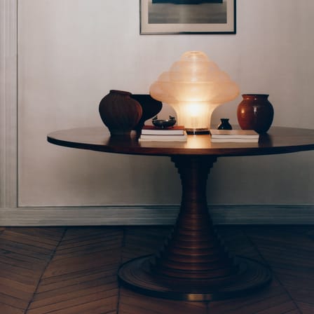 Lampe de table Lotus verre transparent / Réédition 1969 - Gubi