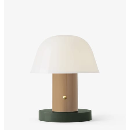 Lampe sans fil rechargeable Setago  JH27 plastique vert beige / by Jaime Hayon - &tradition