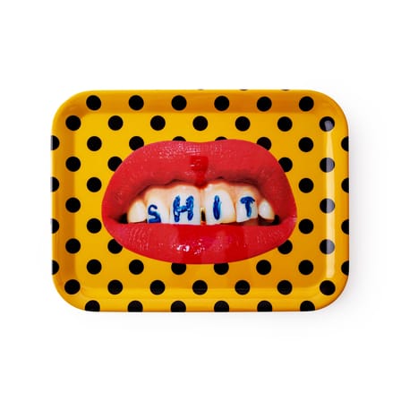 Plateau Toiletpaper - Shit plastique jaune / 32 x 43,5 cm - Mélamine - Seletti