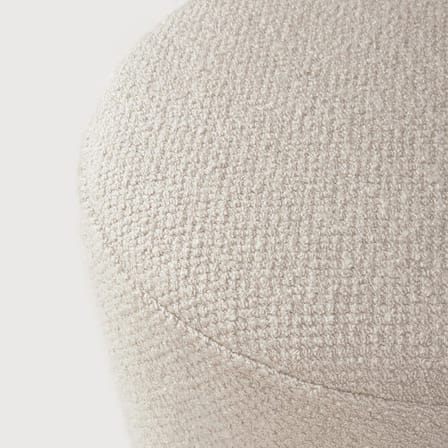 Pouf Barrow tissu blanc beige / Ø 40 cm - Ethnicraft