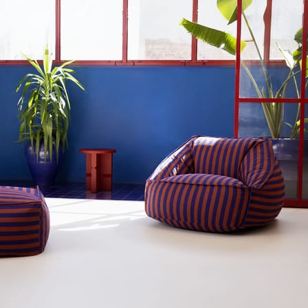 Pouf Ziggy tessuto blu - NOBODINOZ