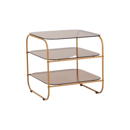 Table d'appoint Echo verre marron / 41 x 41 x H 42 cm - HÜBSCH