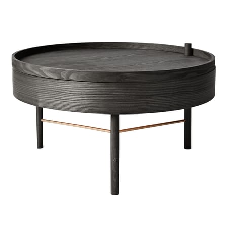Tavolino Turning table legno nero / Scomparto - Ø 65 cm - Audo Copenhagen