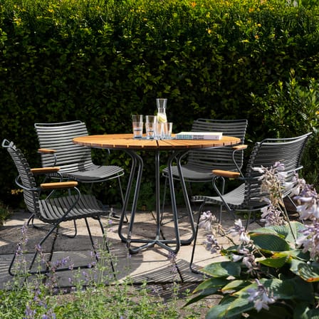 Click Dining Armchair plastic material grey / Bamboo Armrests - Houe