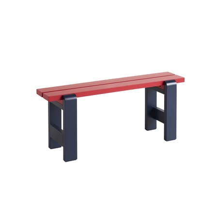 Banc Weekday Duo bois bleu rouge multicolore / L 111 cm - Hay