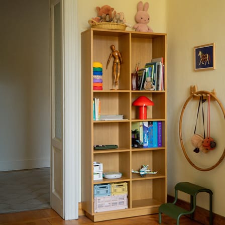 Bibliothèque Disco Large bois naturel / L 80 x P 30 x H 180 cm - HÜBSCH