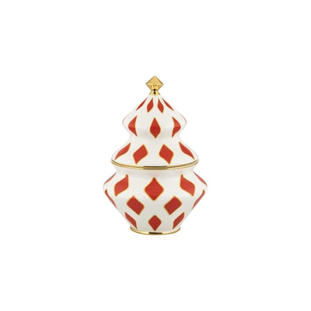 Boîte à bonbons Delight céramique rouge / Décoré à la main - Ø 15,5 x H 22 cm - Alessi