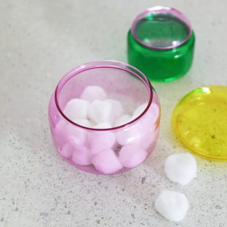 Boîte Puffy verre multicolore / Ø 13.5 x H 12 cm - & klevering