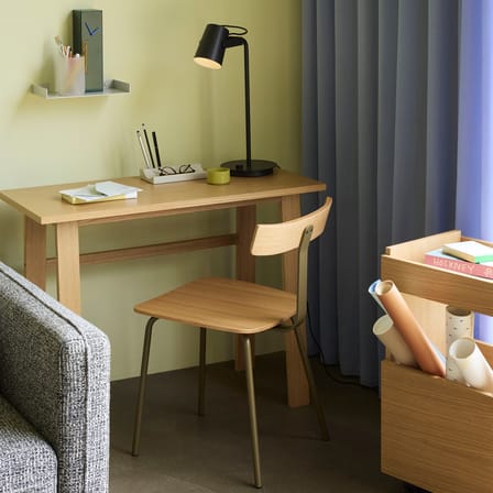 Bureau Poke bois naturel / L 100 x P 45 cm - HÜBSCH
