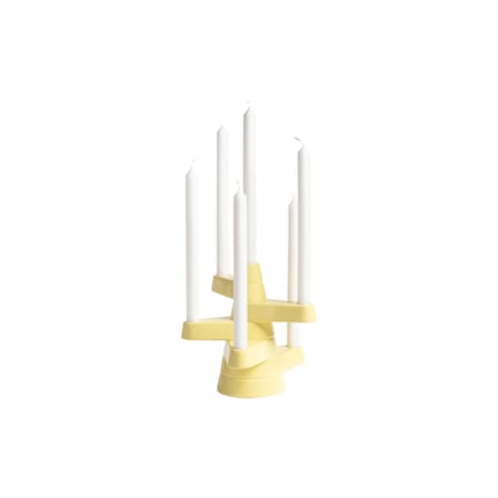 Chandelier Brute céramique jaune / H 22 cm - 6 bougies - & klevering
