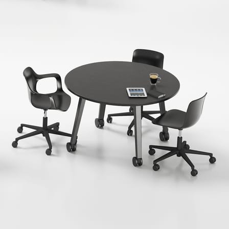 Fauteuil à roulettes HAL RE Armchair Studio plastique noir / Recyclé - Vitra