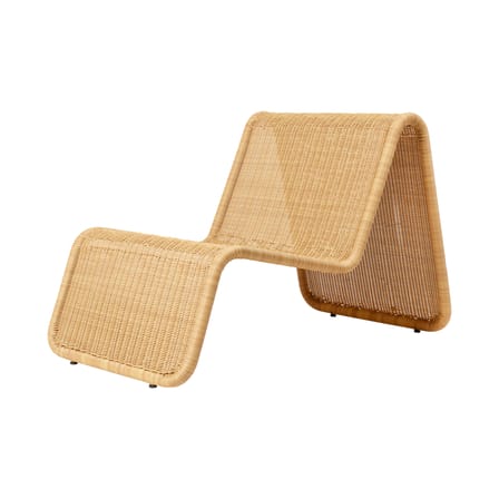 Fauteuil bas P3 OUTDOOR / Rotin synthétique tressé main - Réédition 1964 - Gubi