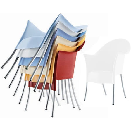 Fauteuil empilable Lord Yo plastique noir / Seconde vie - Driade