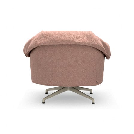 Fauteuil pivotant Bascule Lowback tissu orange / Mécanisme d’inclinaison - Piètement 4 branches - Vitra