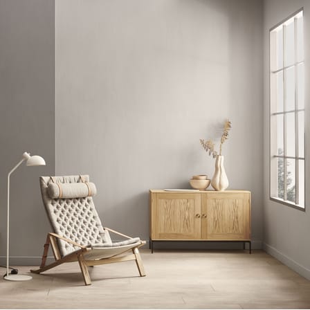 Fauteuil rembourré FK10 - Plico Chair tissu beige / Preben Fabricius & Jorgen Kastholm, 1963 / Pliable - CARL HANSEN & SON