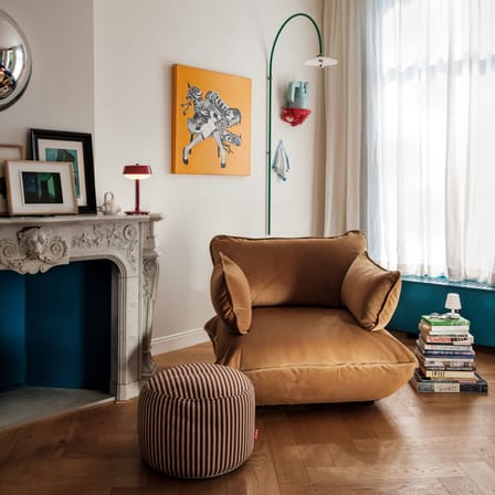 Fauteuil rembourré Sumo Loveseat marron / Velours recyclé - Fatboy