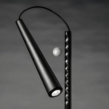 Magneto LED Floor lamp metal black / Small reading lamp - Foscarini