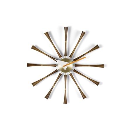 Horloge murale Spindle Clock bois naturel / By George Nelson, 1948-1960 / Ø 57 cm - Vitra