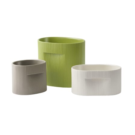 Pot de fleurs Ridge céramique marron / L 18,5 x P 14,5 x H 15,2 cm - Muuto