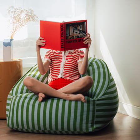 Pouf Ziggy tissu vert / Pouf - NOBODINOZ